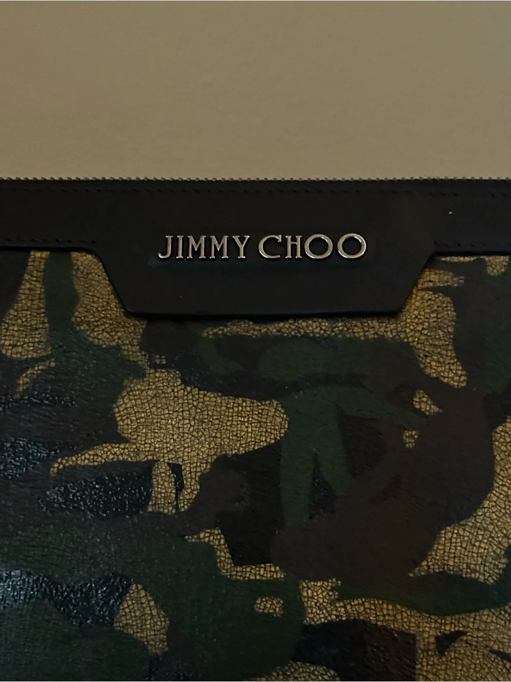 Jimmy Choo Oversized Camouflage Leather Clutch